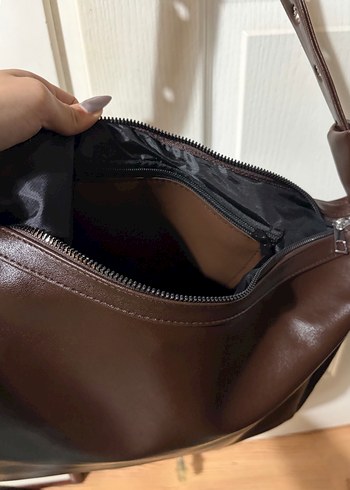 Kahverengi Deri Kemer Tokalı Çanta - Görsel 3