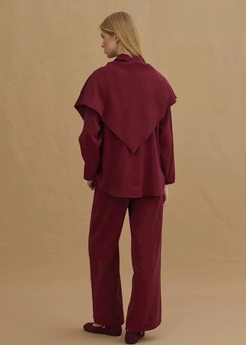 Suud Collection Fahhar Bordo Kadın gömlek