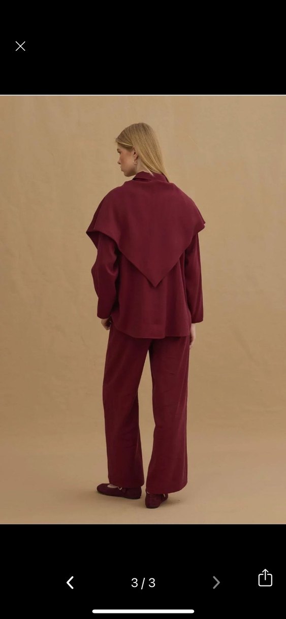 Fahhar Bordo Kadın gömlek - Görsel 3