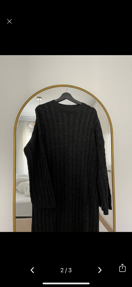 Trendyol Siyah Uzun Örgü Kadın Elbise - Görsel 2