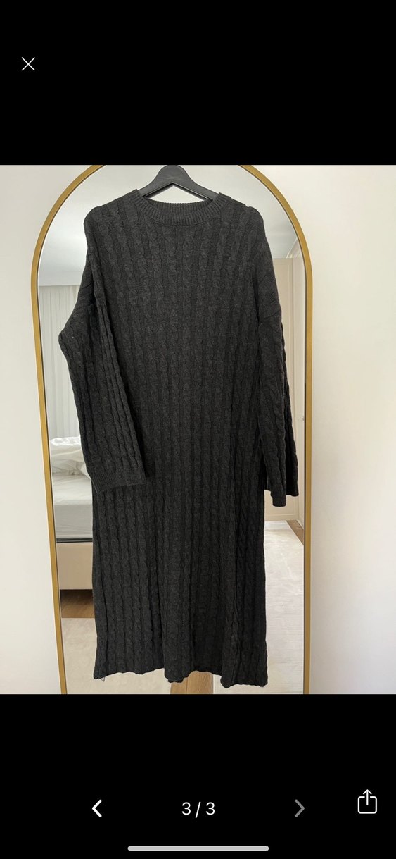 Trendyol Siyah Uzun Örgü Kadın Elbise - Görsel 3