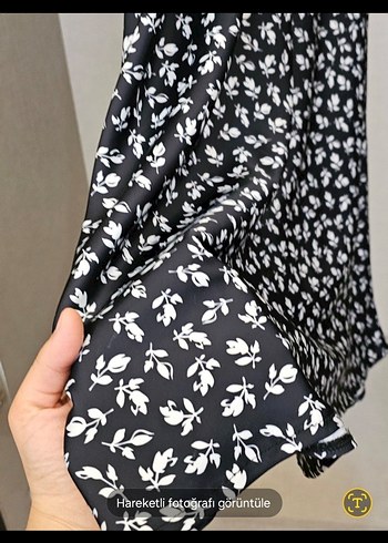 Manuka saten desenli etek - Görsel 3