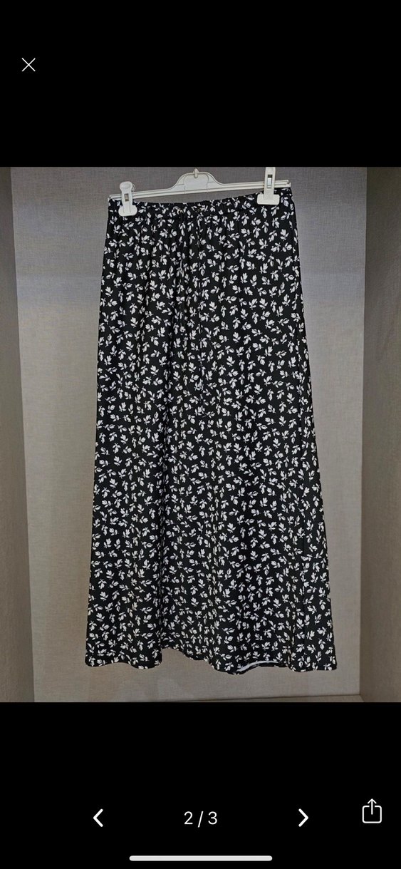 Manuka saten desenli etek - Görsel 2