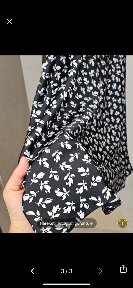 Manuka saten desenli etek - Görsel 3