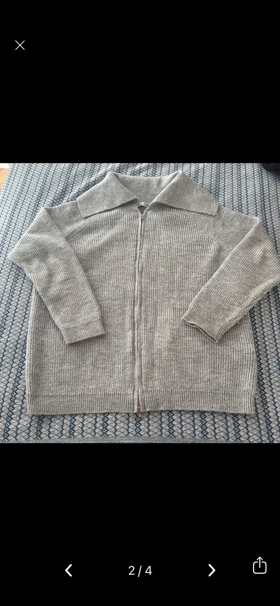 Gri Yarım Fermuarlı Kadın Triko Hırka - Görsel 4