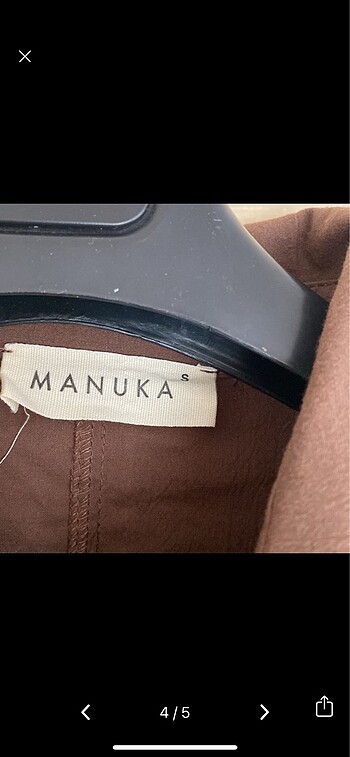 s Beden kahverengi Renk Manuka uzun elbise