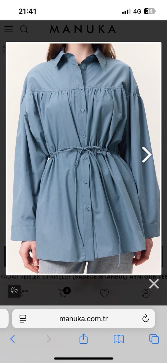 Manuka büzgü bağlama detaylı gömlek - Görsel 5