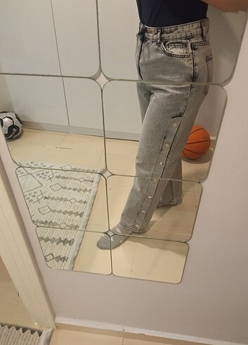 Zara Çitli yirtmacli kot pantolon 