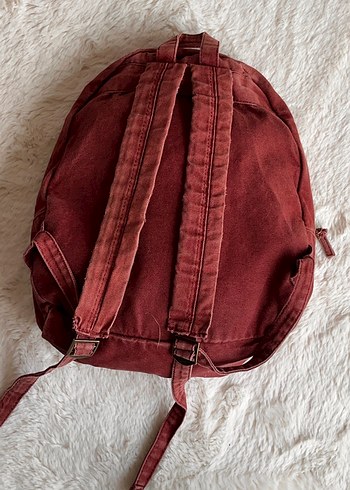 Beden bordo Renk Bordo Fermuarlı Mavi Kadın Sırt Çantası