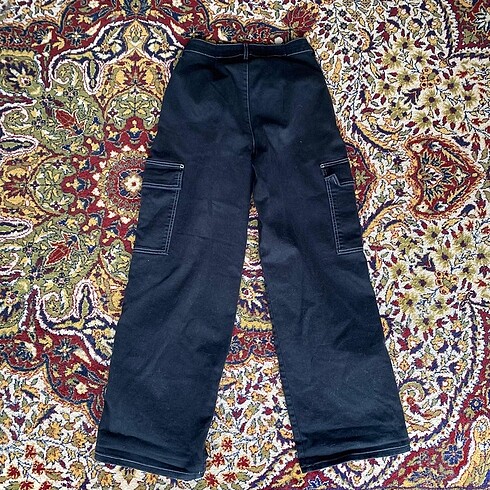 s Beden Sohigh beyaz dikişli siyah baggy pantolon