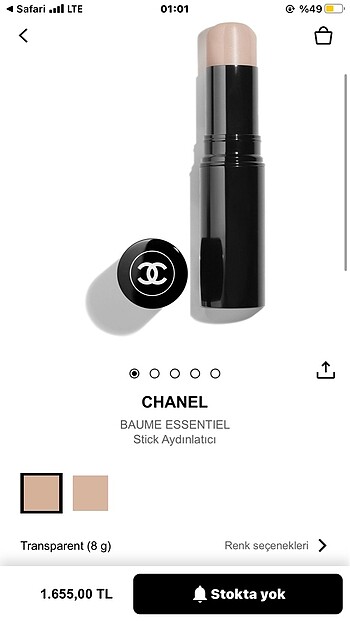 Chane baume essentiel aydınlatıcı transparent