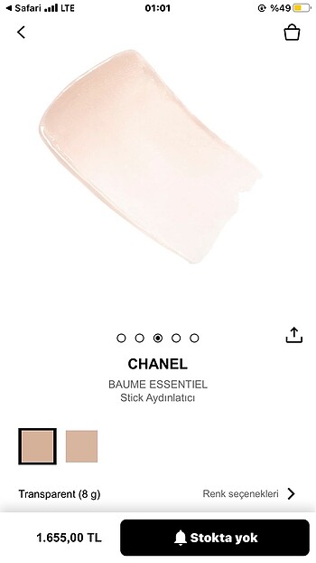 Chanel Chane baume essentiel aydınlatıcı transparent