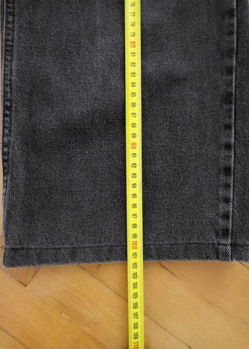 Lcwaikiki Bol Kesim Midi Boy Siyah Kadın Kot Pantolon - Görsel 5