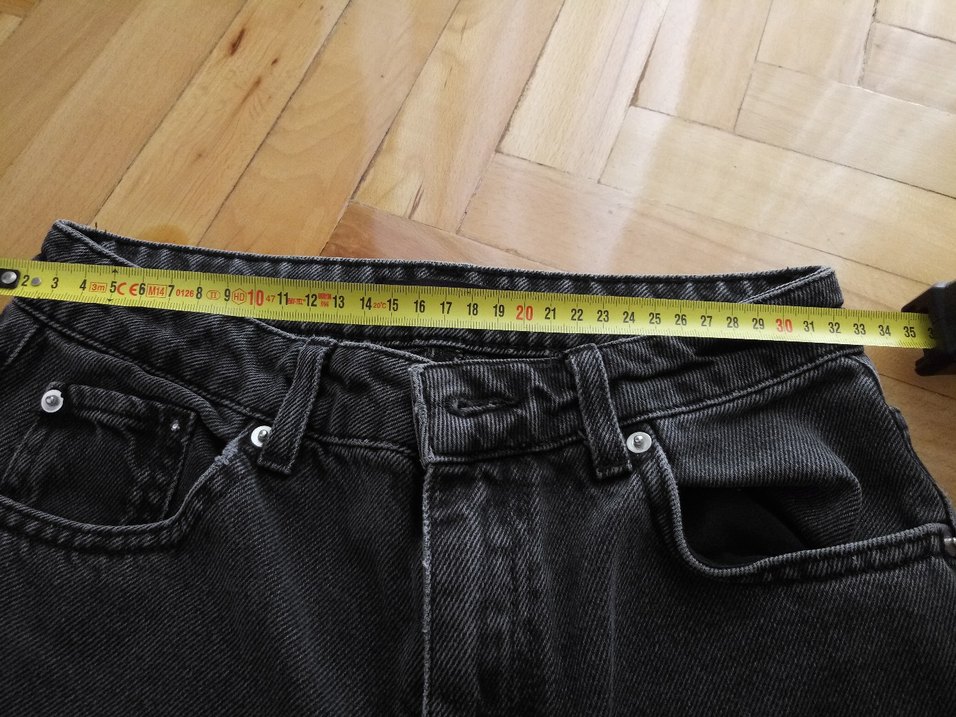 Lcwaikiki Bol Kesim Midi Boy Siyah Kadın Kot Pantolon - Görsel 4