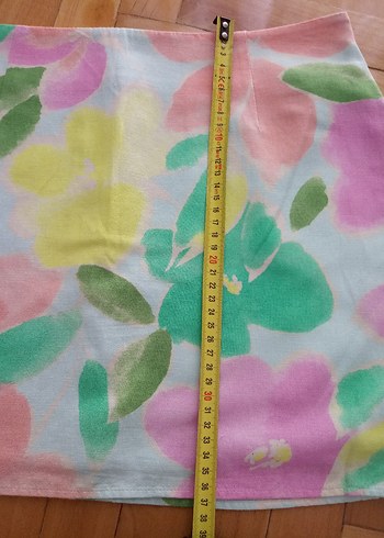 Bohem Renkli Çiçekli Desenli Mini Etek - Görsel 7