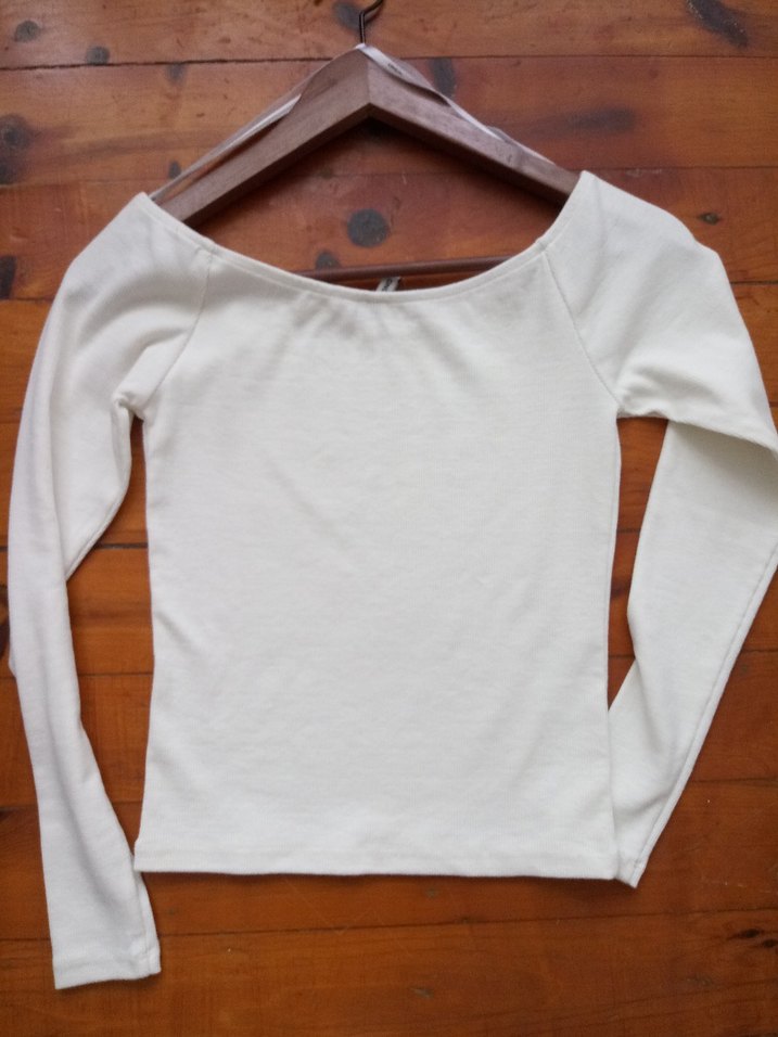 Kadın Uzun Kollu Kayık Yaka Basic Tişört - Görsel 2