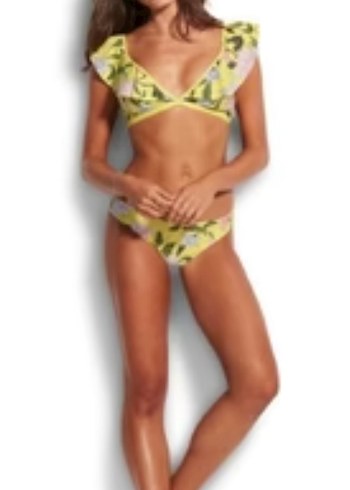 Penti Yeşil Çiçek Desenli Fırfırlı Bikini Takım - Görsel 7