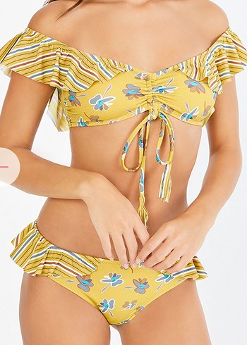 Penti Yeşil Çiçek Desenli Fırfırlı Bikini Takım - Görsel 6