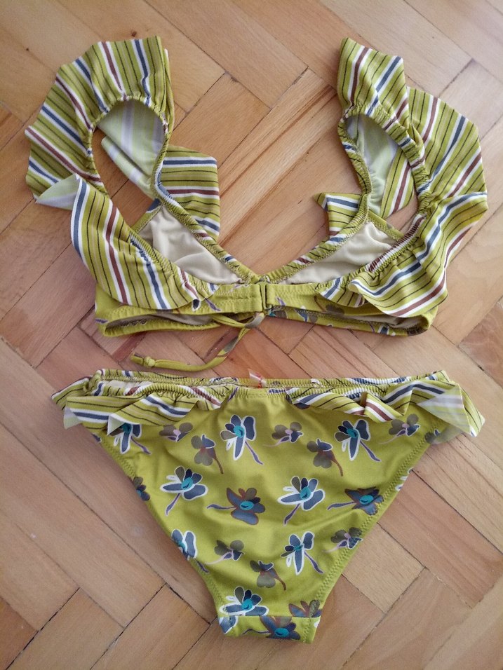 Penti Yeşil Çiçek Desenli Fırfırlı Bikini Takım - Görsel 2