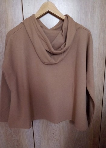 Defacto Camel Renk Kapüşonlu Defacto Salaş Sweatshirt