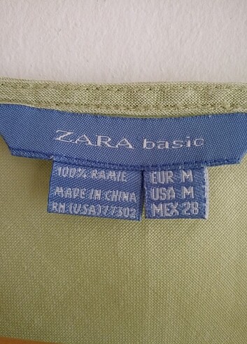 m Beden yeşil Renk Zara Keten Atlet Tip Bayan Basic Bluz