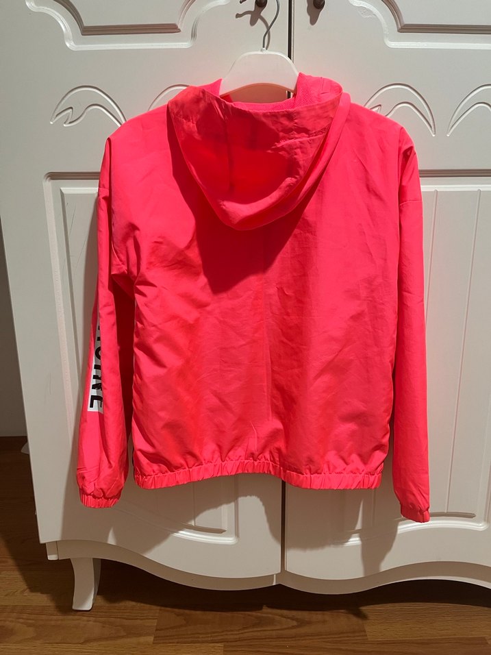 Kız Çocuk Kapüşonlu Pembe Trençkot - Görsel 2