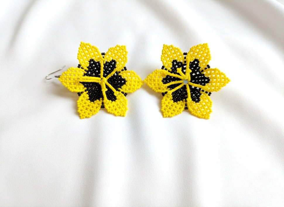 büyük çiçek küpe - Görsel 2