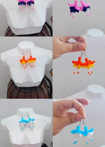 Renkli Boncuklu Bohem Küpe - Görsel 3