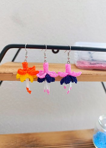 Renkli Boncuklu Bohem Küpe - Görsel 2