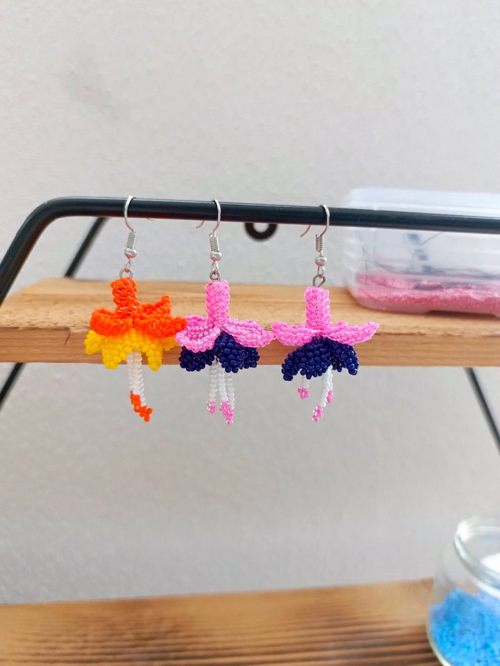 Renkli Boncuklu Bohem Küpe - Görsel 2