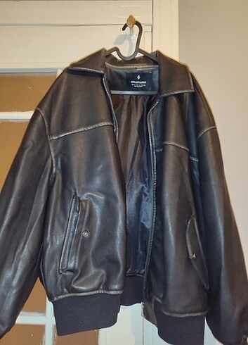 Stradivarius Stradivarius bomber deri çeket