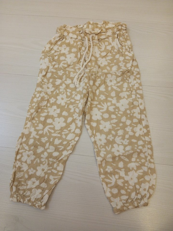 Kızlar için Çok Renkli Bağlama Desenli Pamuklu Tayt - Görsel 2