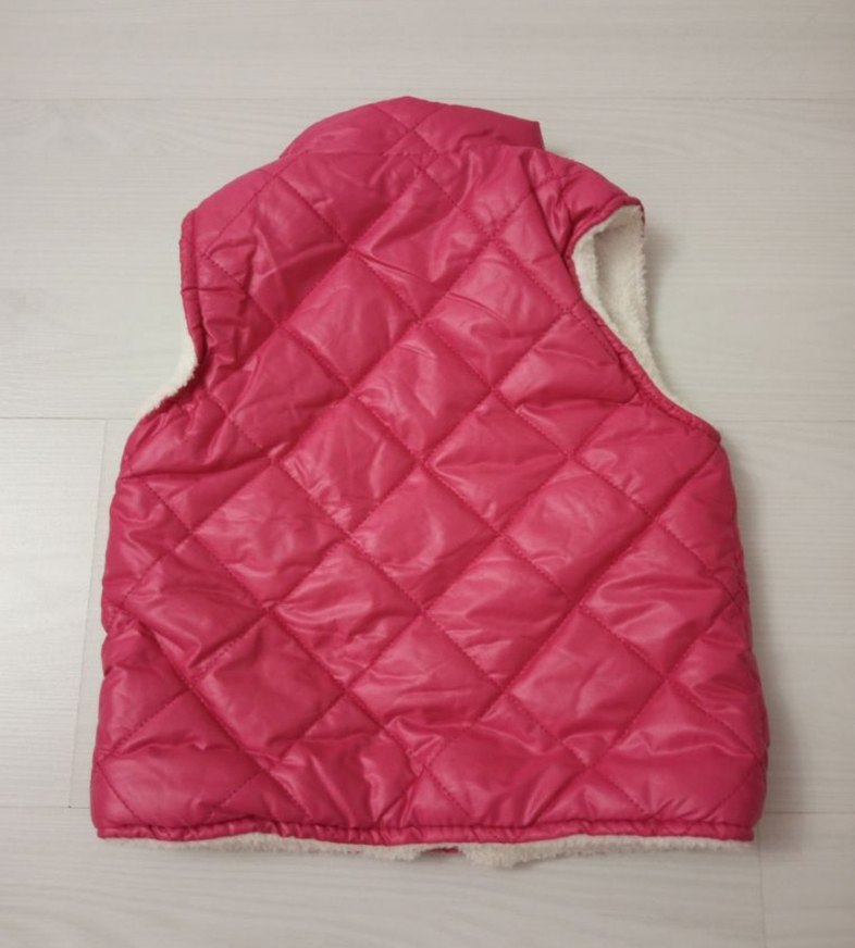 Kız Çocuk Pembe Fermuarlı Yelek - Görsel 2