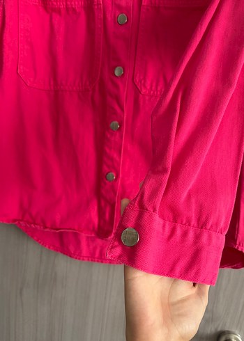 36 Beden pembe Renk Kadın fuşya Denim ceket