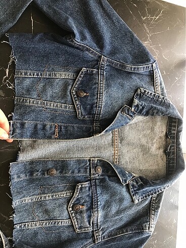 m Beden mavi Renk Kot ceket crop ceket