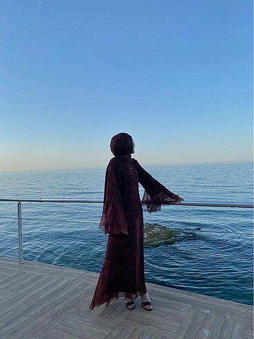 Suud Collection be blue tüllü şifon abiye elbise