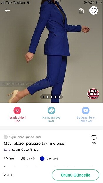 Lacivert blazer takım