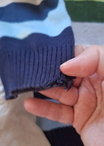 Çizgili Erkek Çocuk Triko Kazak - Görsel 2