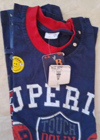 Erkek çocuk Mavi Pamuklu Kısa Kollu Tişört - Görsel 10