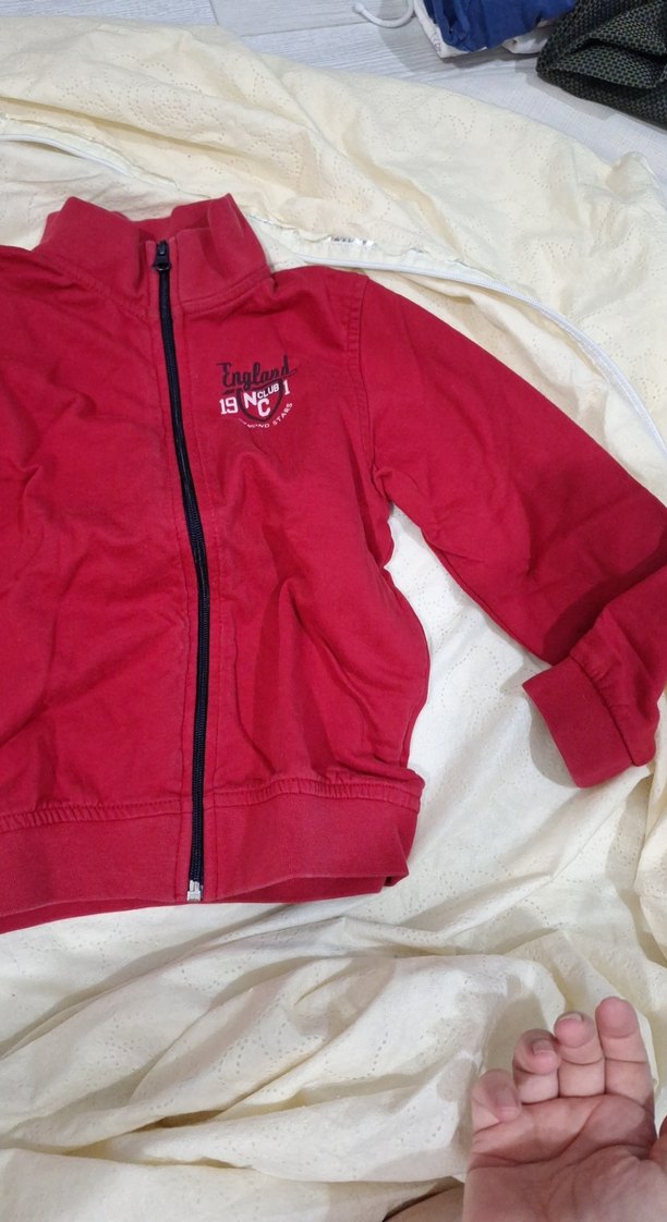 Kızıl Uzun Kollu Kapüşonlu Fermuarlı Sweatshirt - Görsel 2