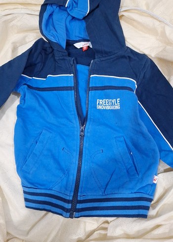 Erkek Çocuk Lacivert Kapüşonlu Fermuarlı Sweatshirt - Görsel 3