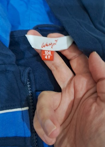 Erkek Çocuk Lacivert Kapüşonlu Fermuarlı Sweatshirt - Görsel 2