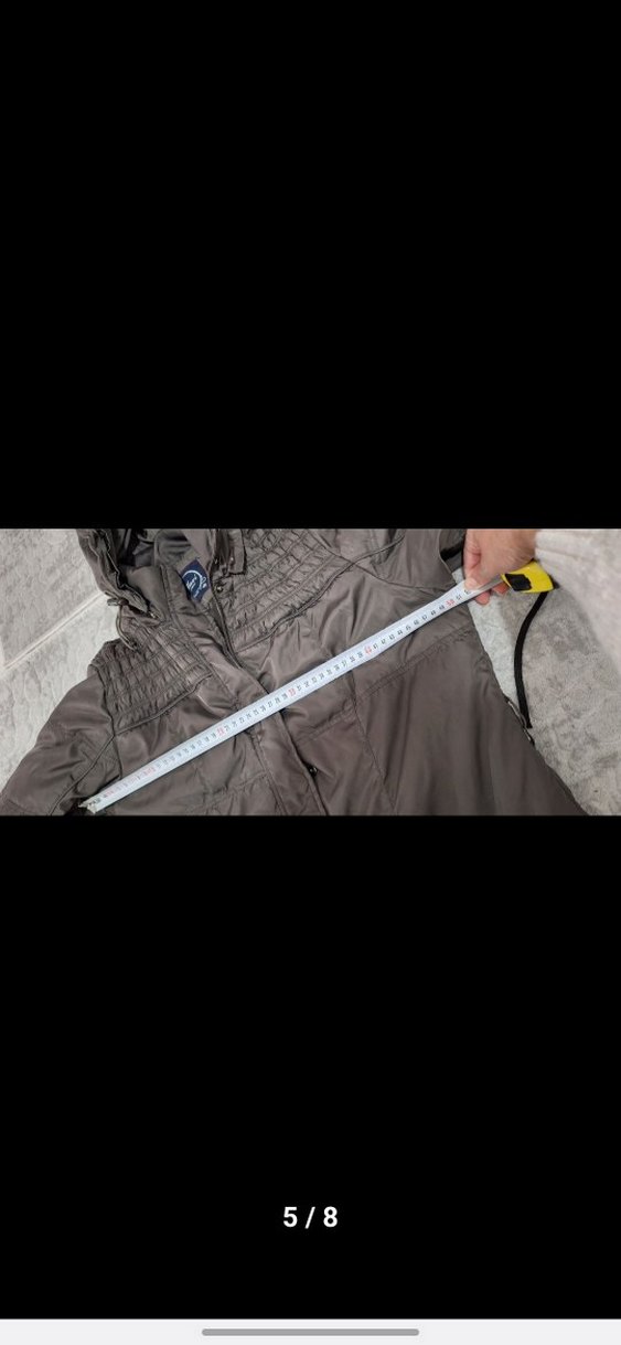 Kürk Detaylı Uzun Gri Kadın Kışlık Mont - Görsel 5