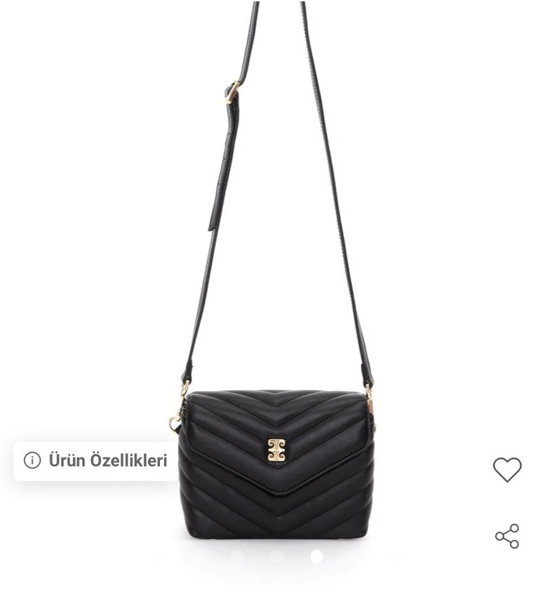 Siyah Deri Kemerli Kadın Çanta Pierre Cardin - Görsel 3