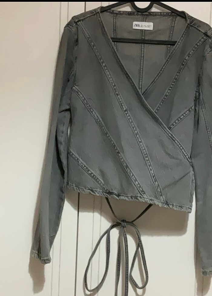 Zara kot jean gömlek bluz - Görsel 4
