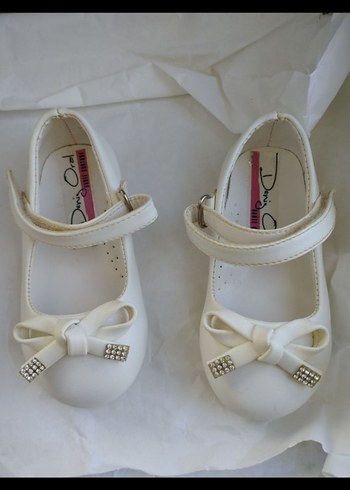 Kız Çocuk Beyaz Fiyonklu Babet Ayakkabı - Görsel 2