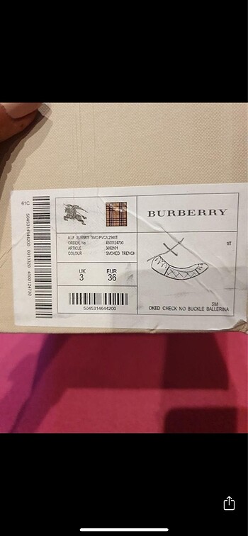 36 Beden ten rengi Renk Burberry Babet