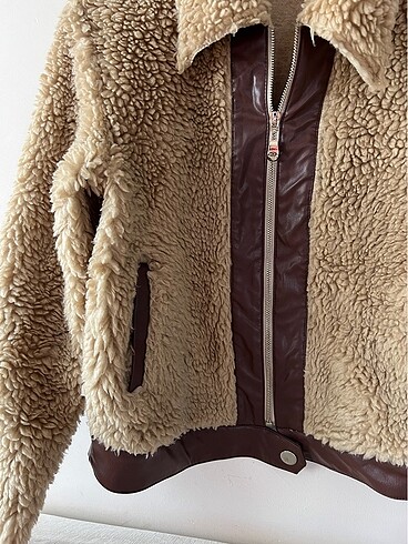 s Beden camel Renk Peluş teddy mont