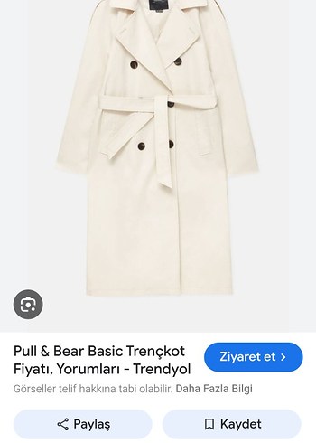 pull and bear ekru beyaz trençkot
