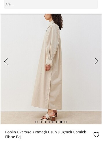 Suud Collection Bej aybikestil poplin oversize tesettür elbise